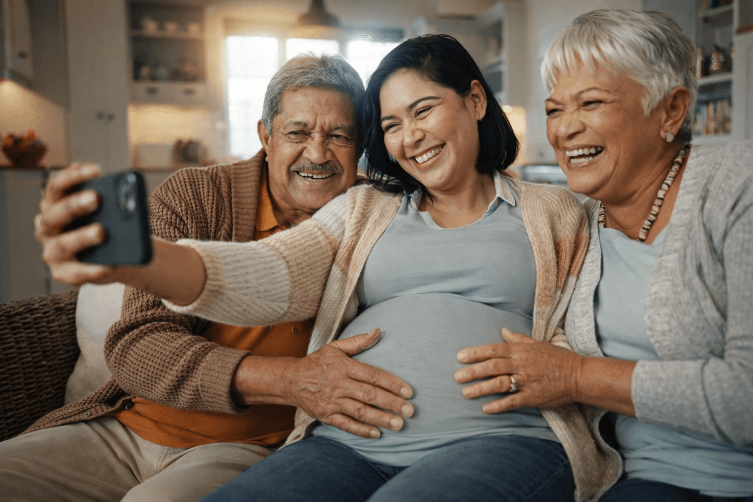 Pregnant mother and parents