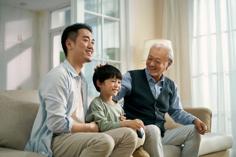 Grandpa, son, and grandson
